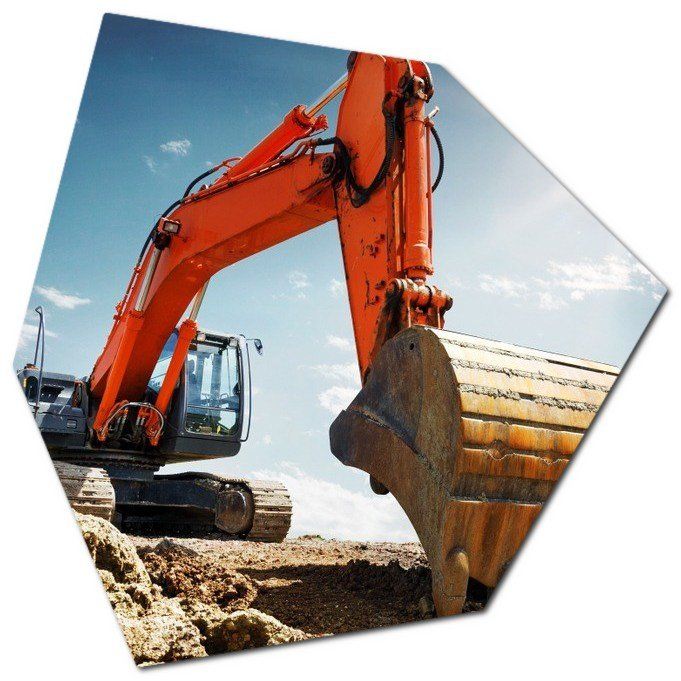 red excavator truck