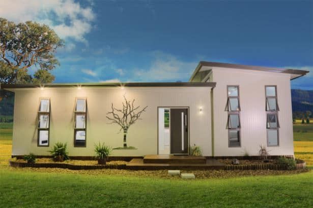 House Constructed With Window Glass and Wall Murals Featuring Tree Designs — OSM Transportables In Dubbo, NSW