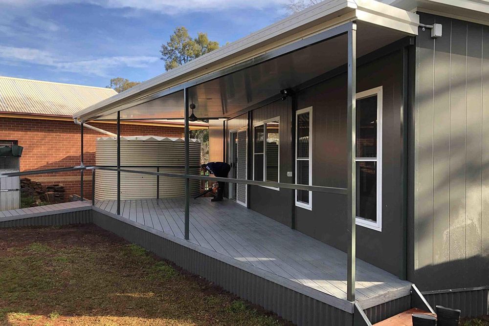 Dark Grey House Showcasing the Practicality and Style of Our Portable Buildings — OSM Transportables In Dubbo, NSW