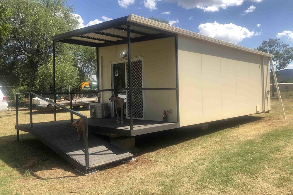 Compact Portable House Featuring a Porch and Welcoming Space for Dogs — OSM Transportables In Dubbo, NSW