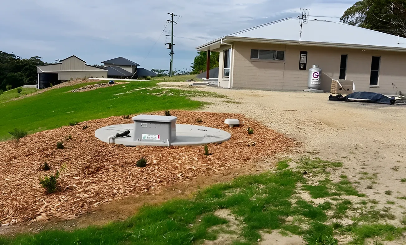 Circular Aerated Wastewater Drainage in Dirt — VR Marsden Plumbing in Red Rock, NSW