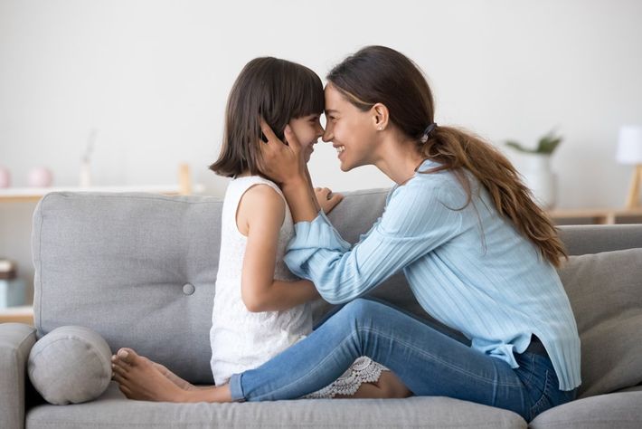Happy Mom and Her Daughter