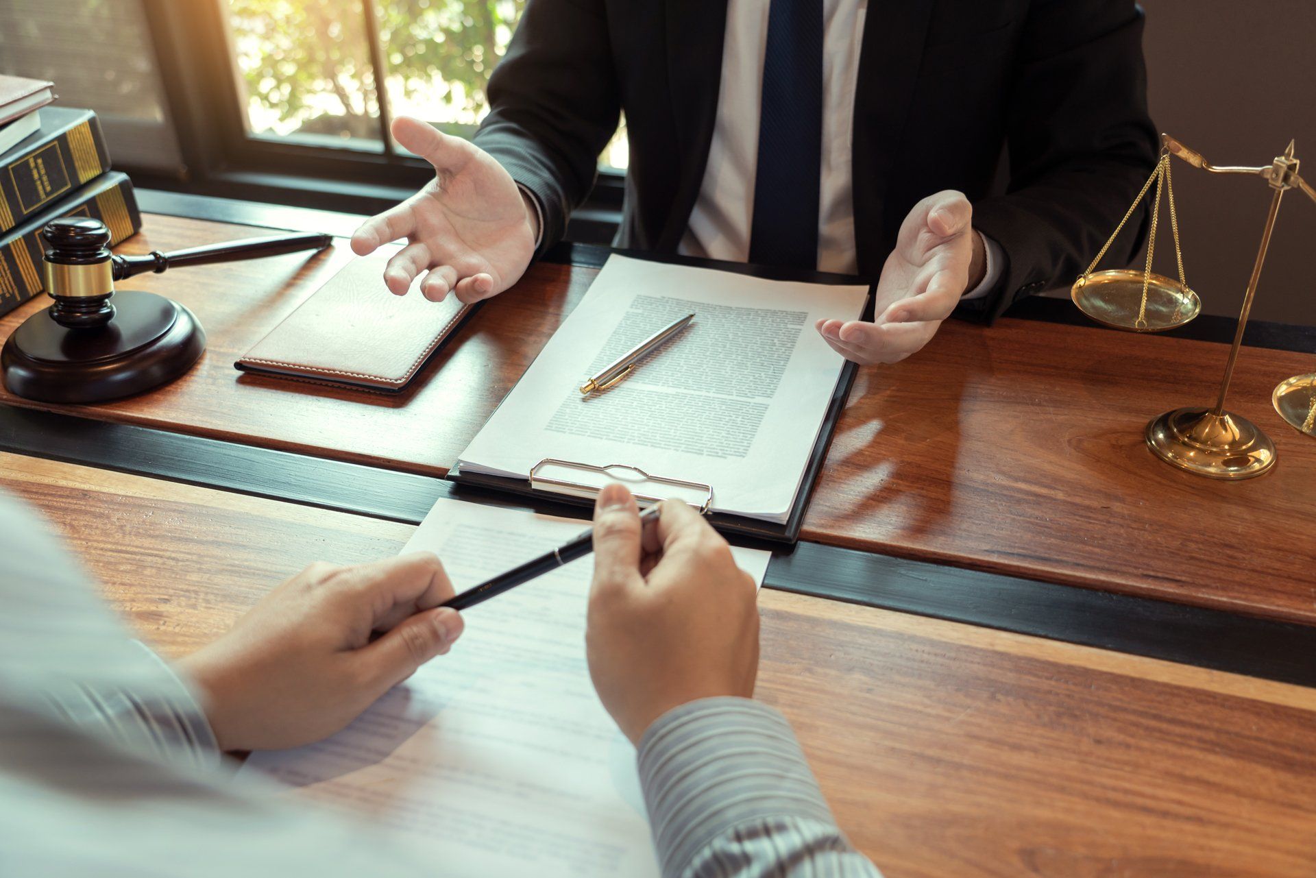 Lawyer Explaining Visitation Rights to His Client