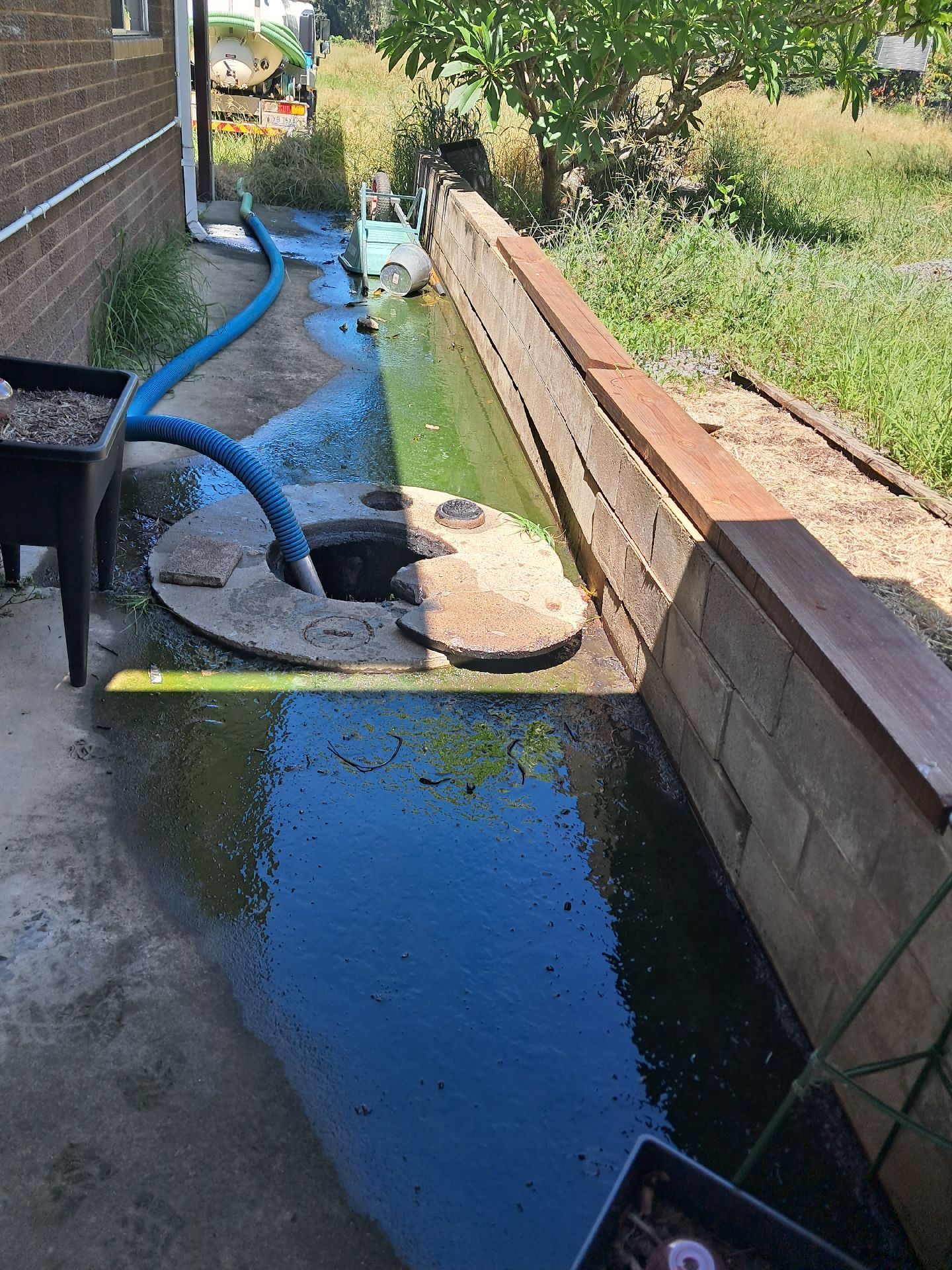 Cleaning a Septic Tank — Shreks Septic Services in Gowrie Junction, QLD