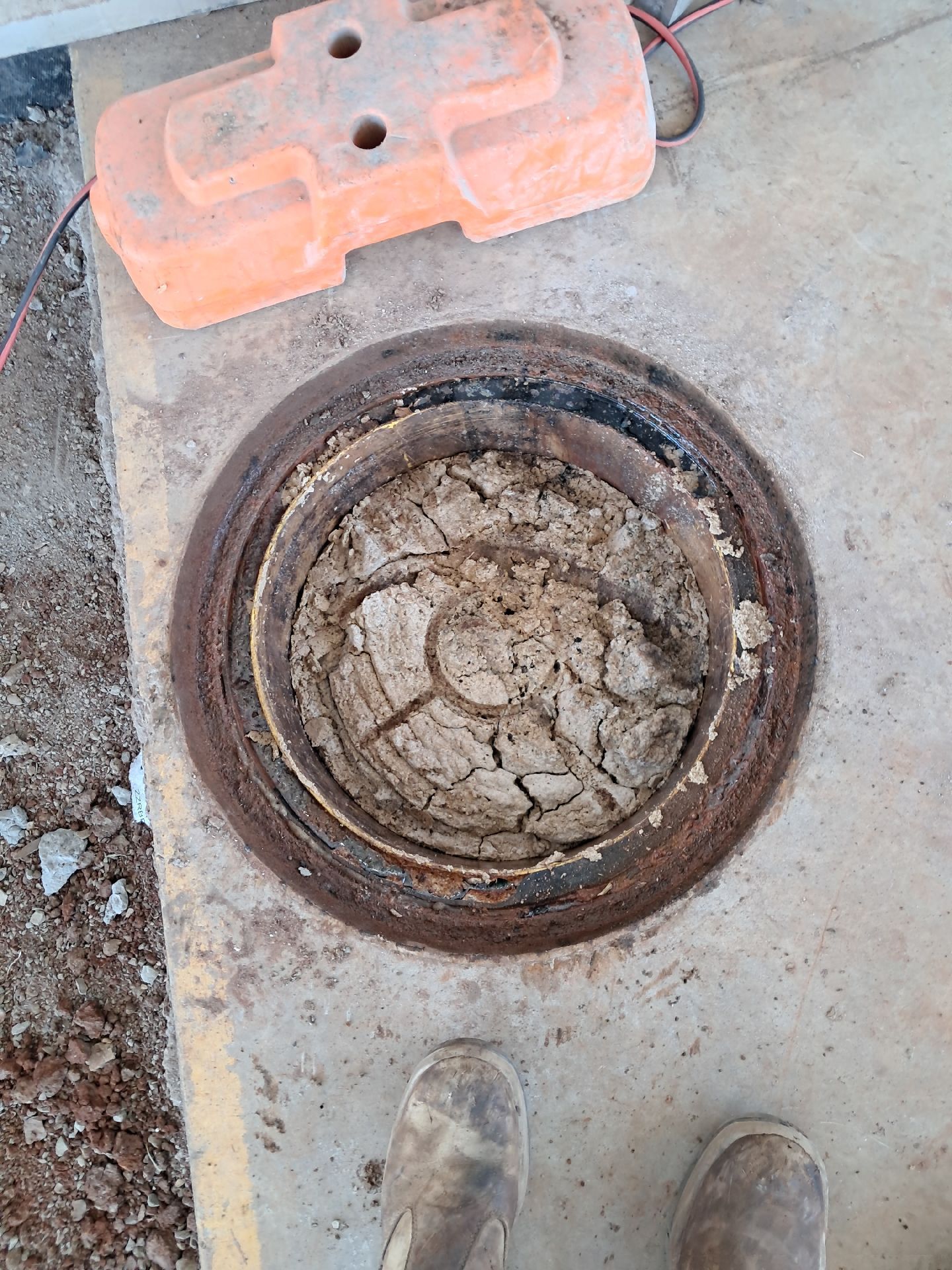 Open Rusted Manhole — Shreks Septic Services in Hampton, QLD