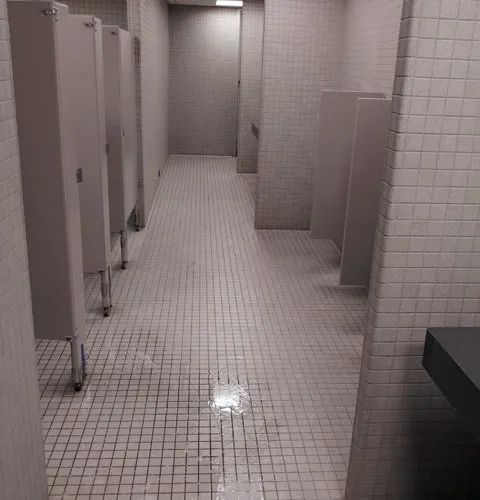 Before Replacing the Restroom Tile — Darien, IL — Sterling Services
