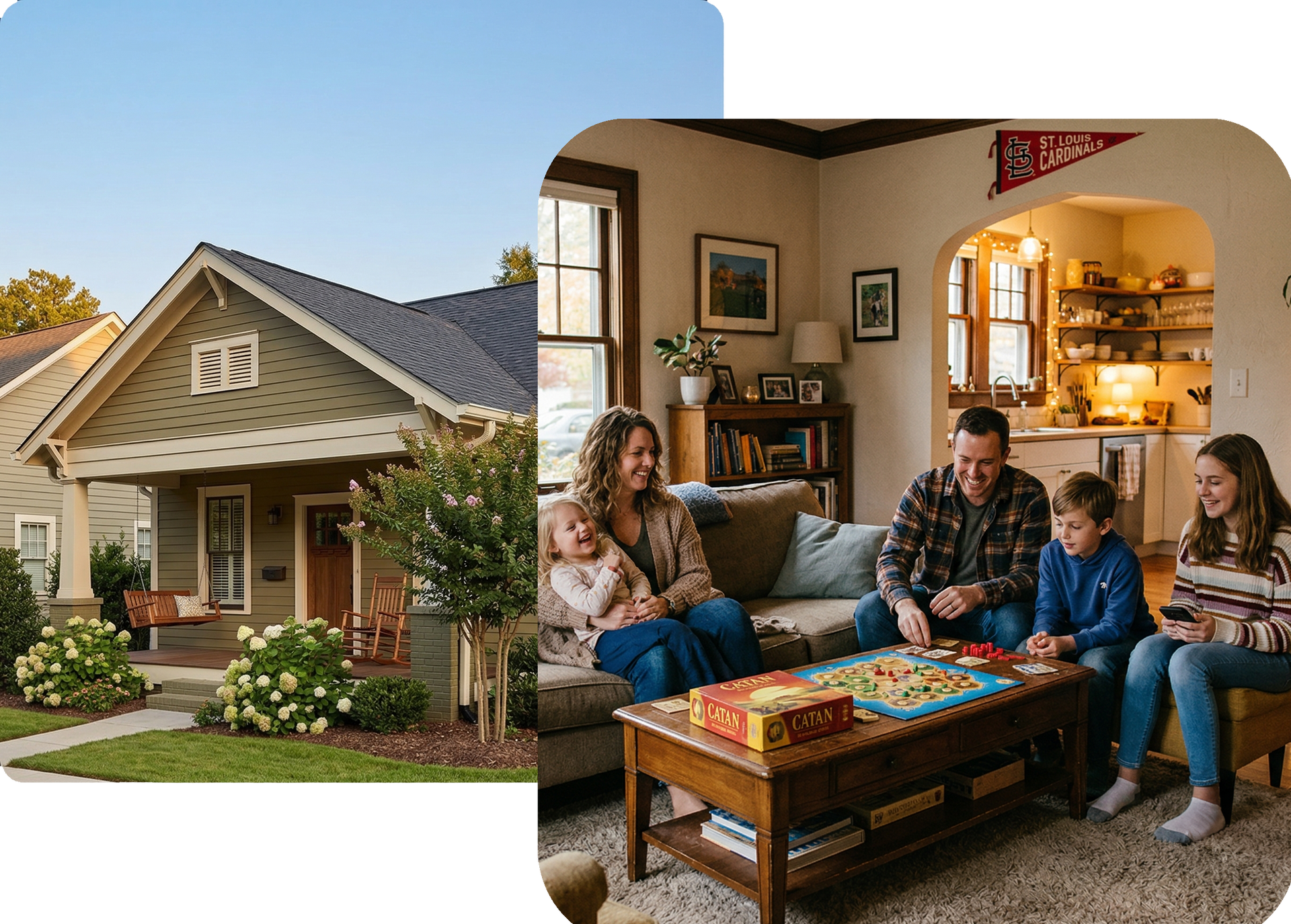 happy family in a happy house