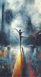 A gymnast balanced on a beam showing the need to balance innovation and risks in cloud migration