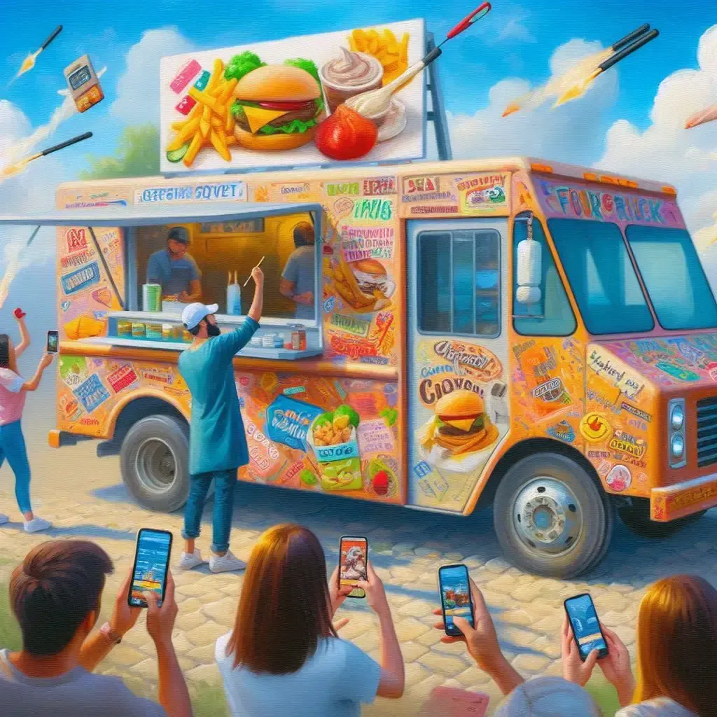 Image shows food truck rodeo & customers paying with smartphones - are smbs ready for cloud-first?