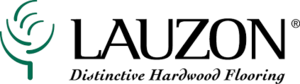 A logo for lauzon distinctive hardwood flooring