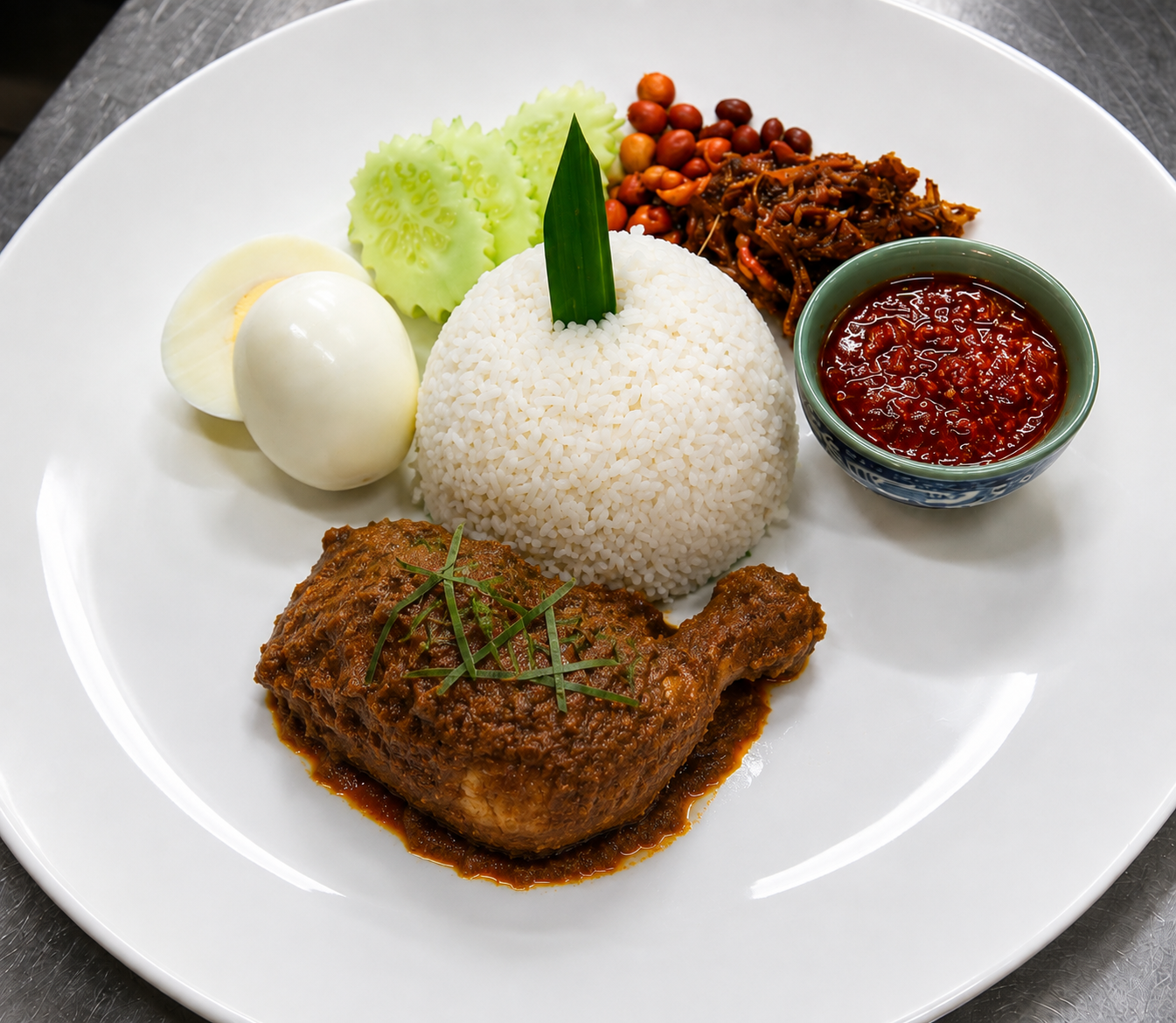 Nasi lemak ayam rendang
