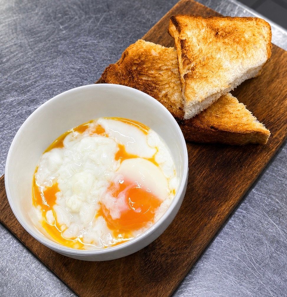 Soft boiled eggs (2 eggs) with toast