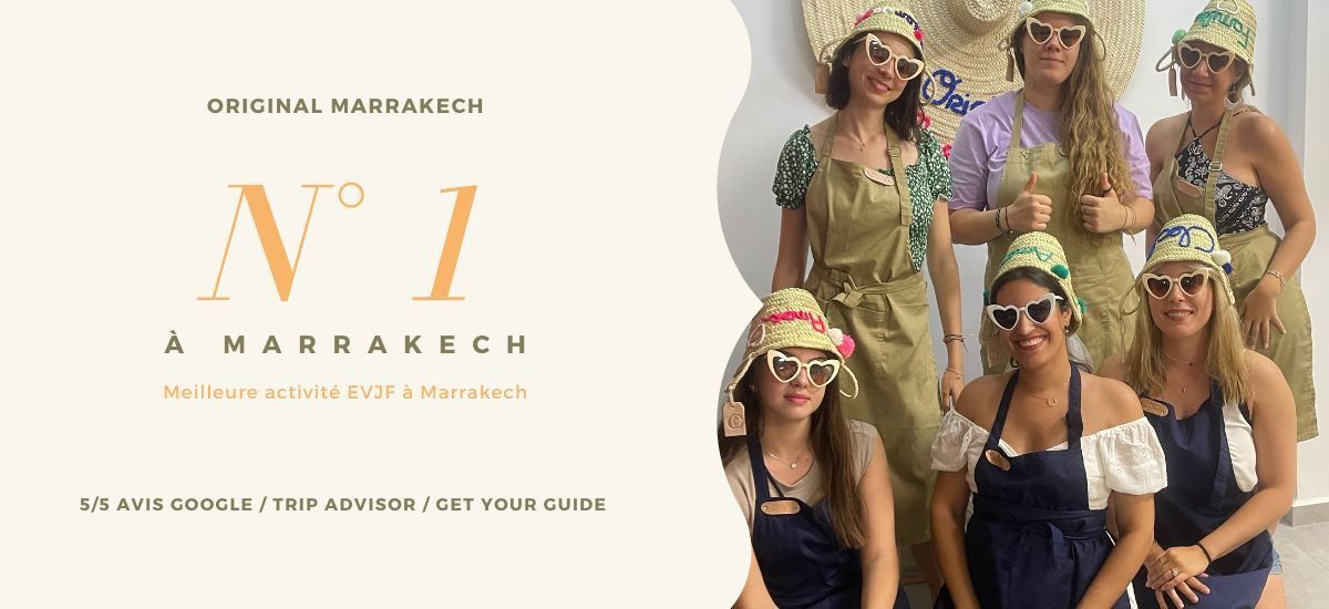 Atelier EVJF à Marrakech chez Original Marrakech – activité créative et personnalisée de broderie sur paniers, idéale pour un enterrement de vie de jeune fille, notée N°1 avec 5/5 sur Google et TripAdvisor.