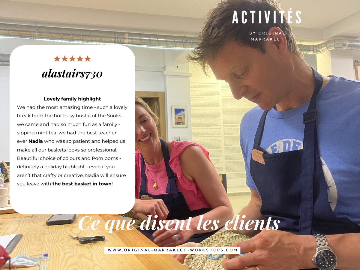 Avis client sur les ateliers de broderie Original Marrakech - Lovely family highlight
