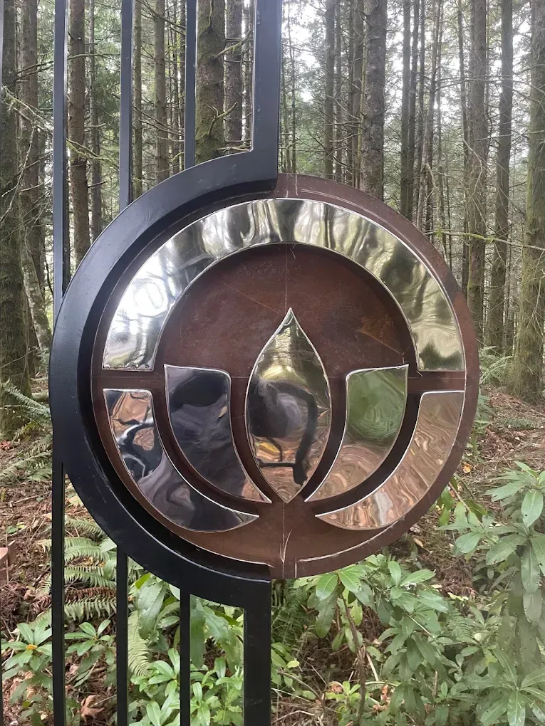 Decorative custom fabricated steel panel with nature-inspired design