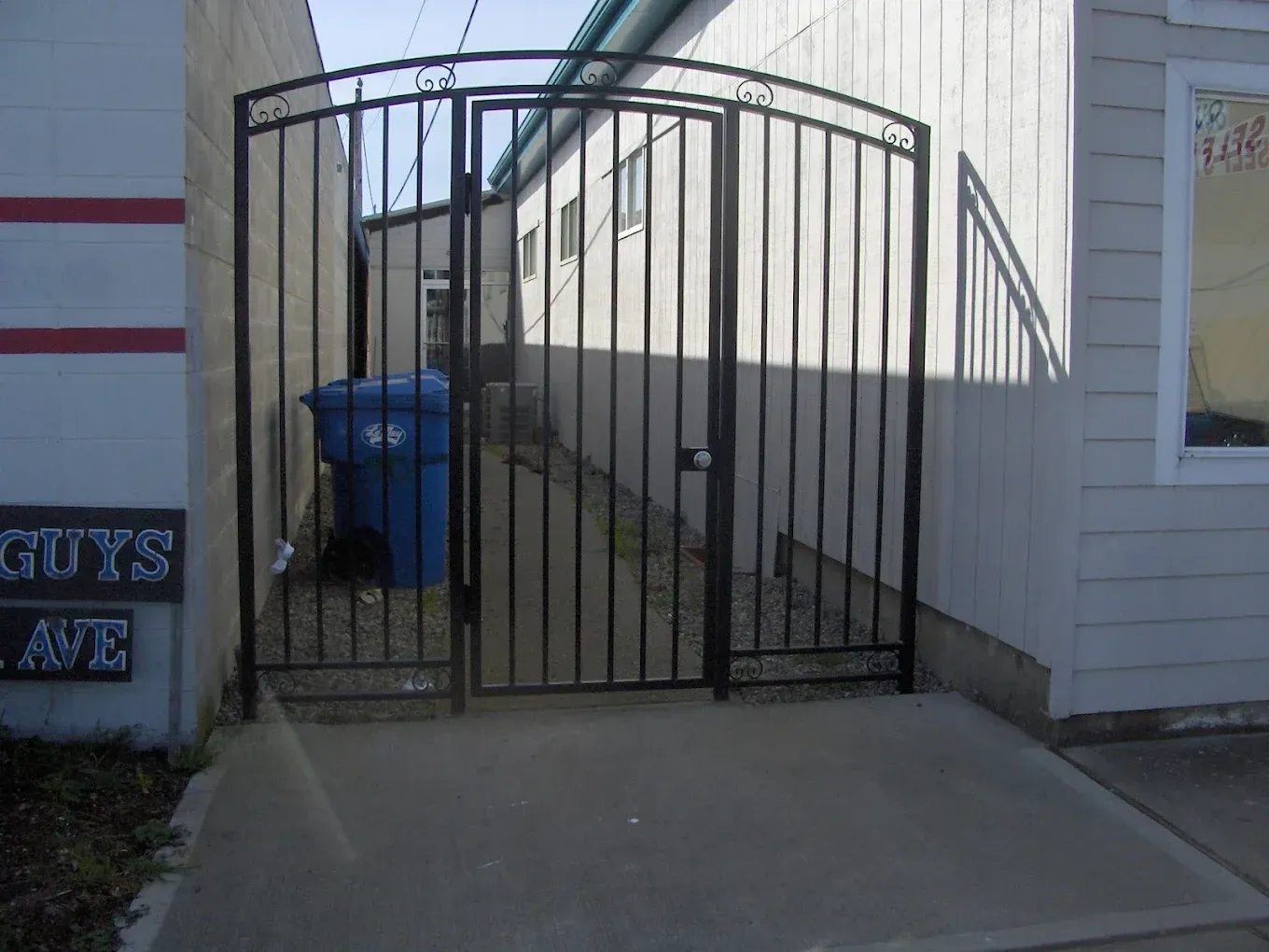 Custom welded steel security gate for commercial access