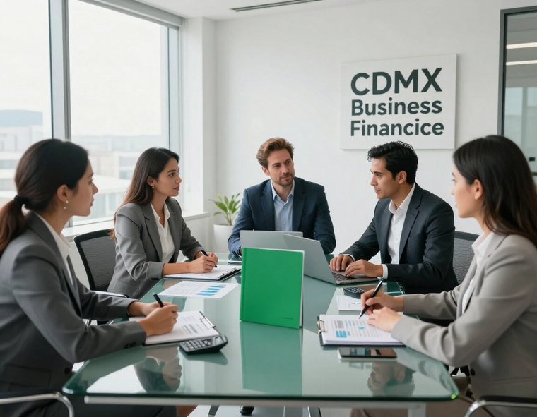 empresaria revisando planes de financiamiento