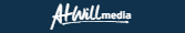 AllWill Media logo in white script on a dark blue background