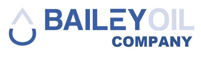 Bailey Oil Company logo: Blue and white oil drop symbol and text.