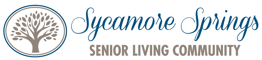 A logo for sycamore springs senior living community