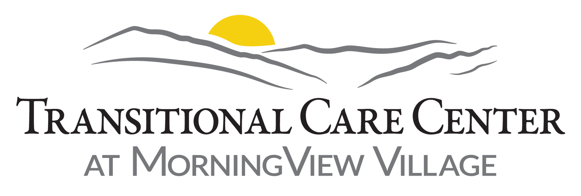 The logo for the transitional care center at morningview village