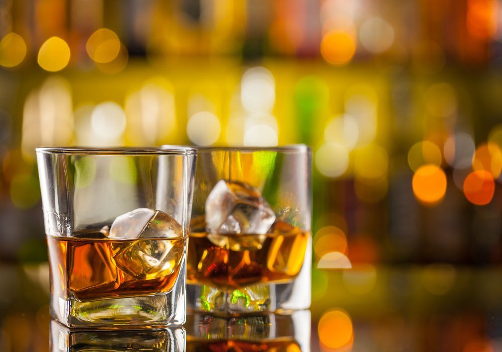 Two Whiskey Glasses With Ice, on a Bar — BYO Cellars in Grafton, NSW