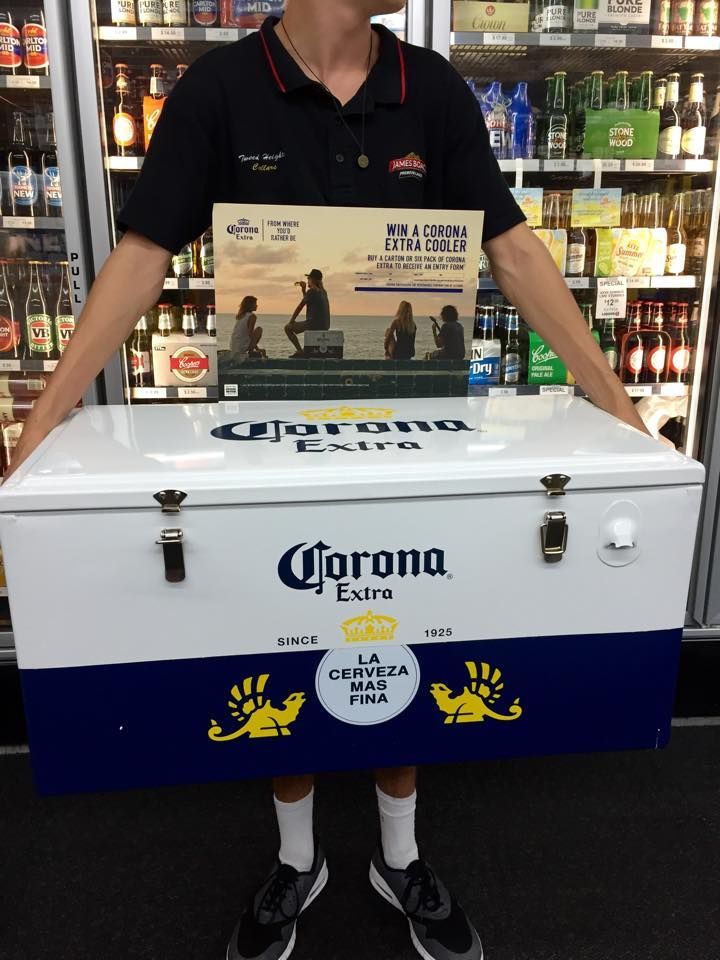 Person Dressed as a Corona Cooler, Standing in a Store — BYO Cellars in Budgewoi, NSW