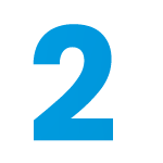 Blue number 2 on a white background