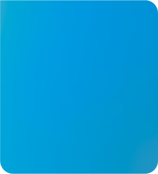 Blue rounded square icon on a white background