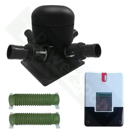 Black water filter with electrical components, including resistors and a control panel.