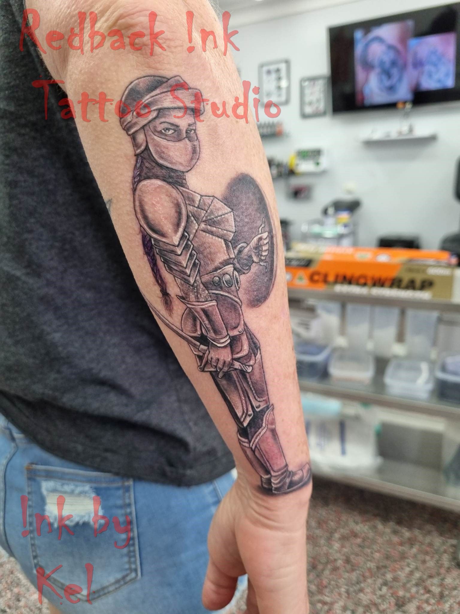 Tattoo of a Warrior Woman — Redback !nk Tattoo Studio in Kawana, QLD