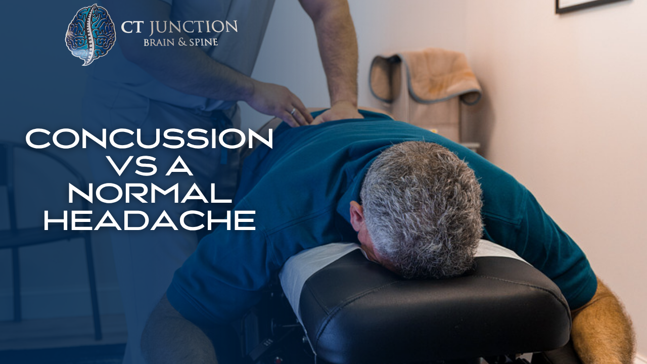 A chiropractor adjusts a patient's back on a treatment table, with the text