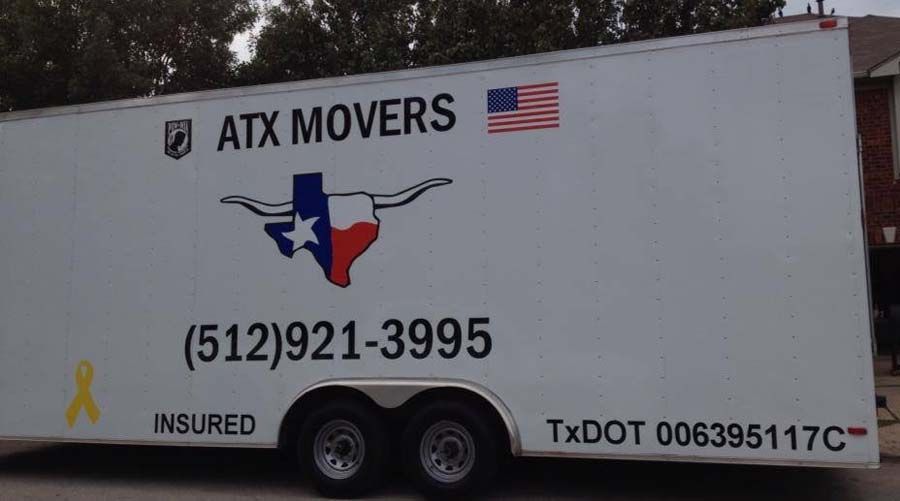 White moving trailer with 