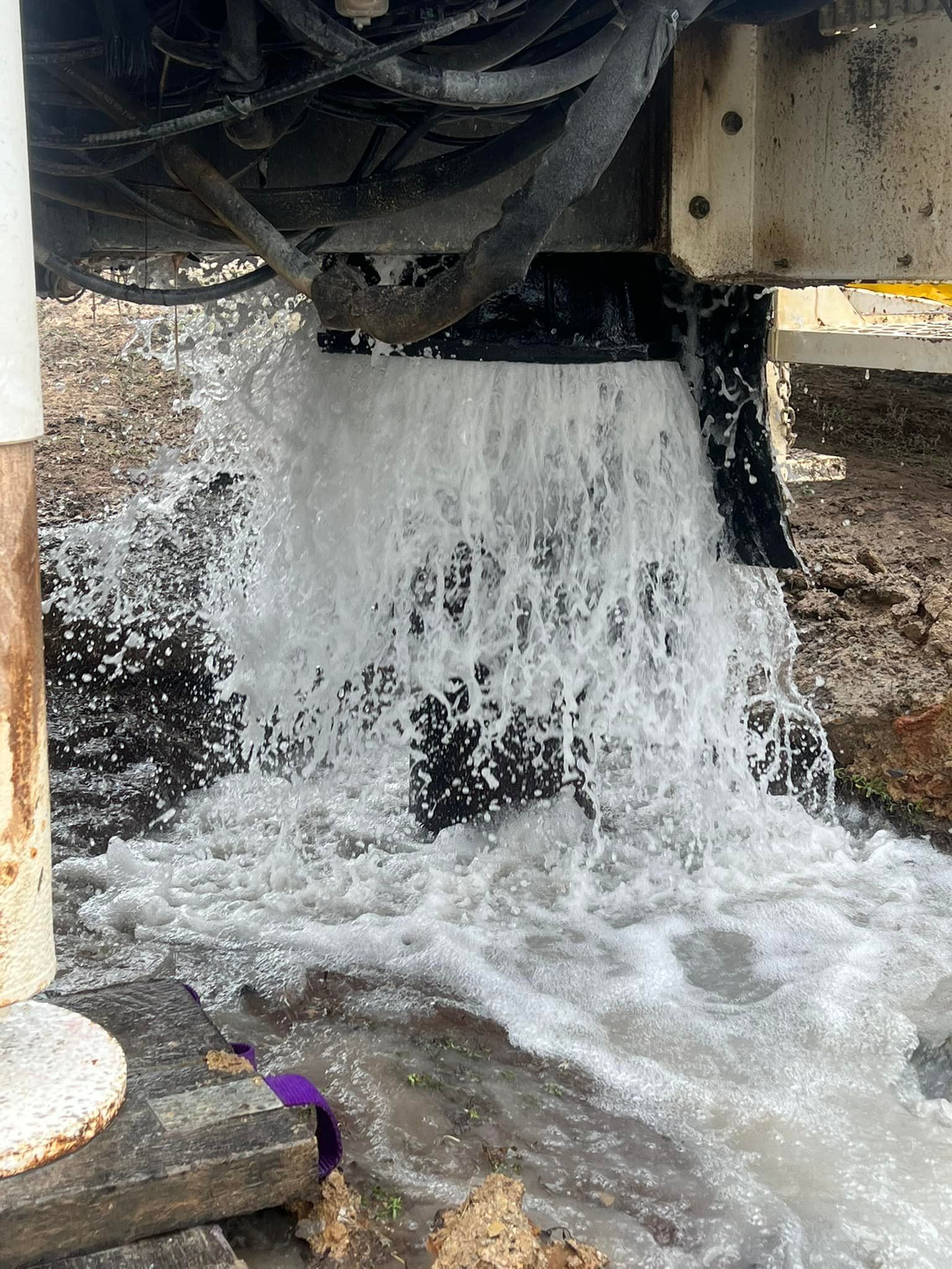Water Coming From New Bore — Kowaltzke Drilling Services in Gatton, QLD 