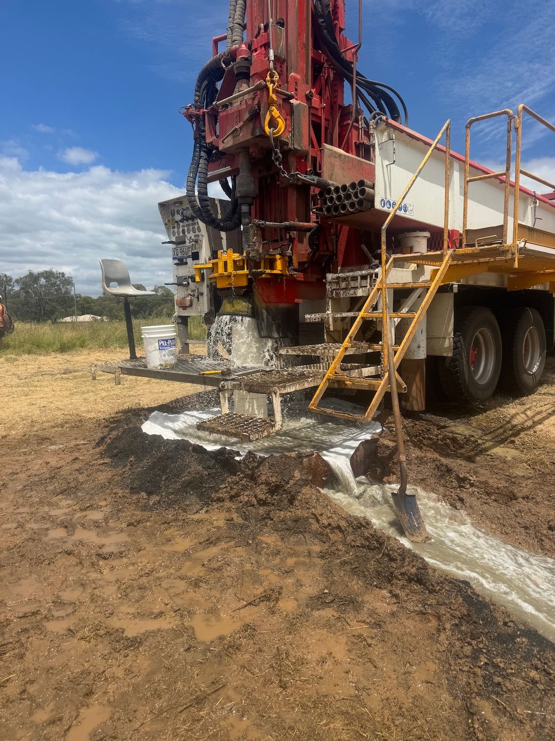 Water From Sandy Soil Bore — Kowaltzke Drilling Services in Highfields, QLD