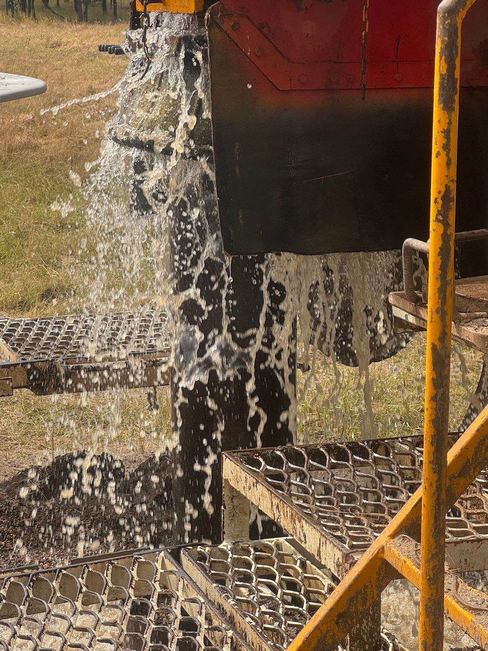 Water Gushing From Driller — Kowaltzke Drilling Services in Gatton, QLD