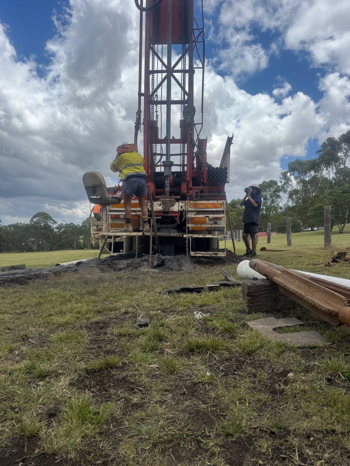 A Hole in the Ground Filled With Mud and Water — Kowaltzke Drilling Services in Gatton, QLD
