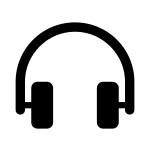 Black headphones icon