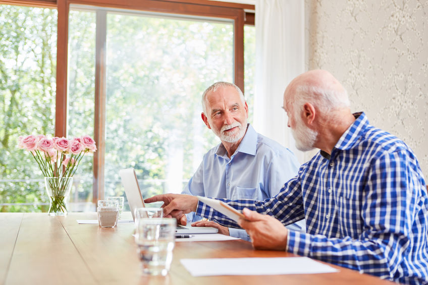 Worried Men Discussing Elder Law