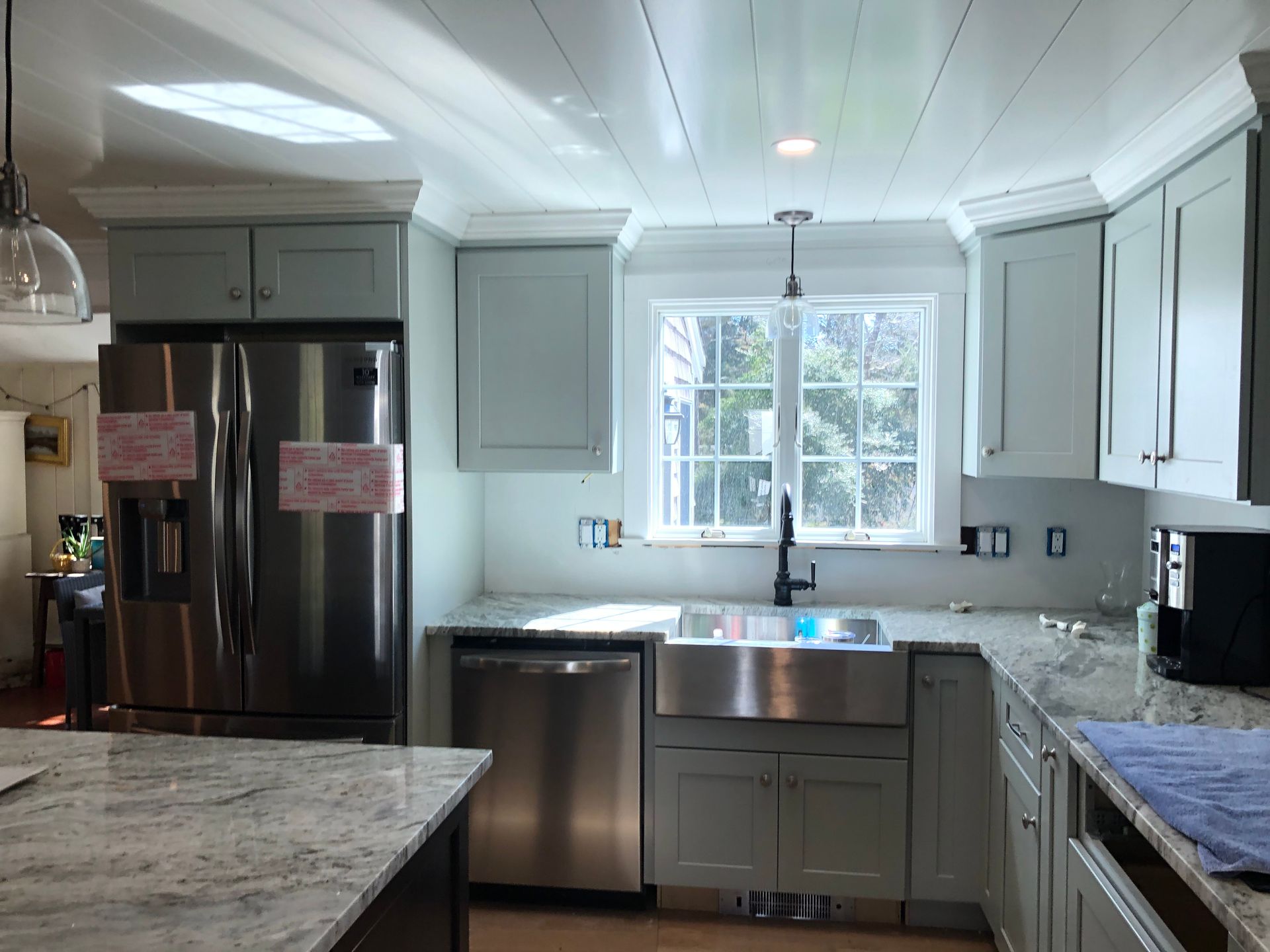 Kitchen with Gray Cabinets – Sandwich, MA – Cape Cod Kitchen Doctor