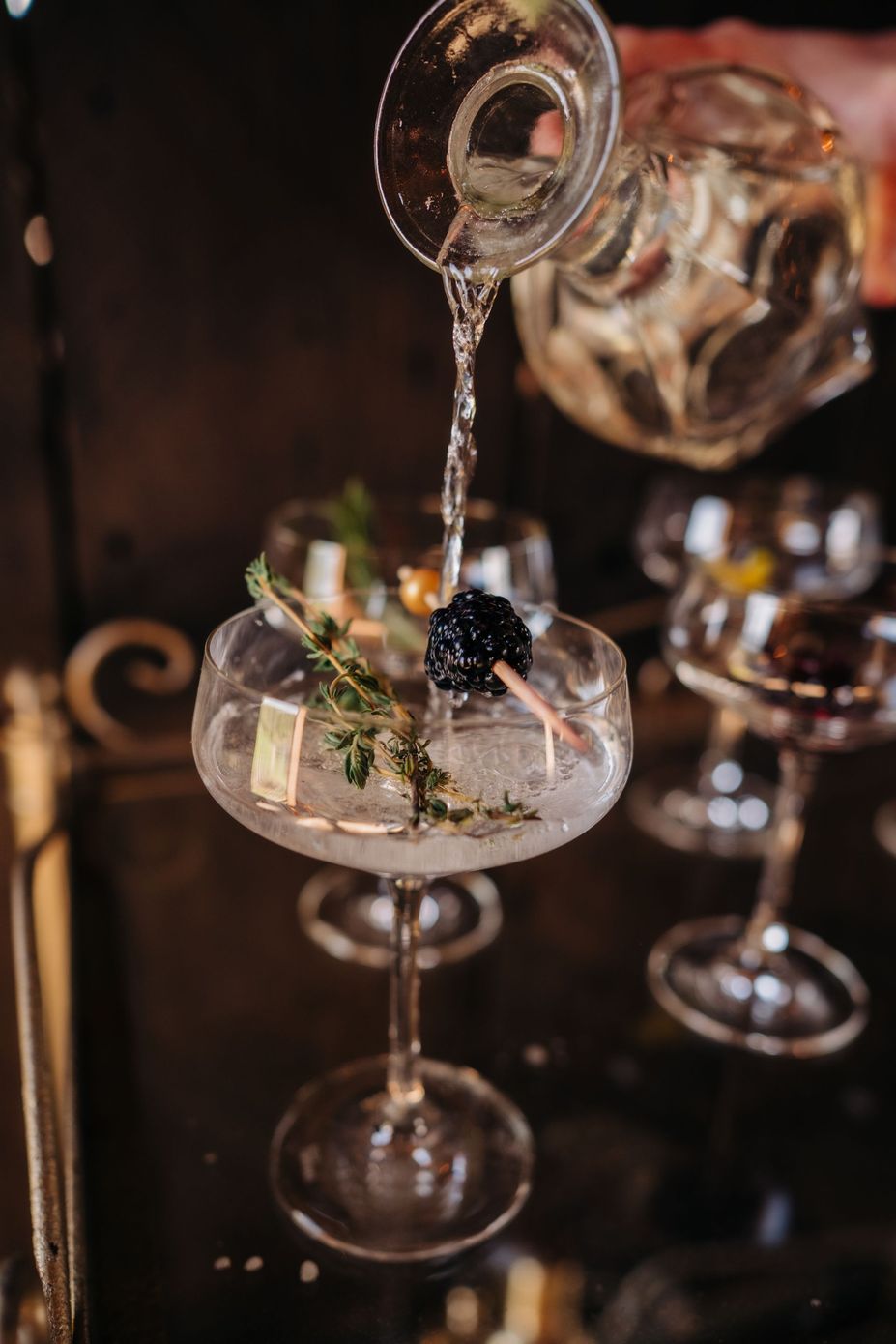 Mobile bar service pouring signature drinks in Whitefish MT