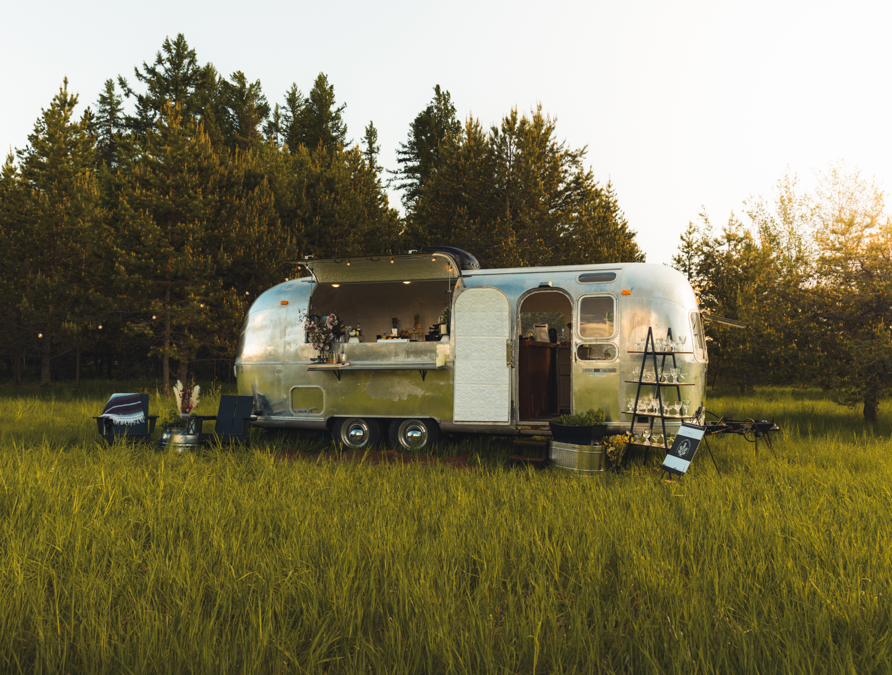 Airstream mobile bar trailer for Montana weddings and events