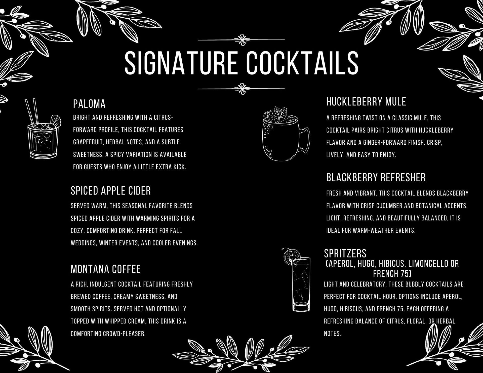 Mobile Bar Signature Cocktails 