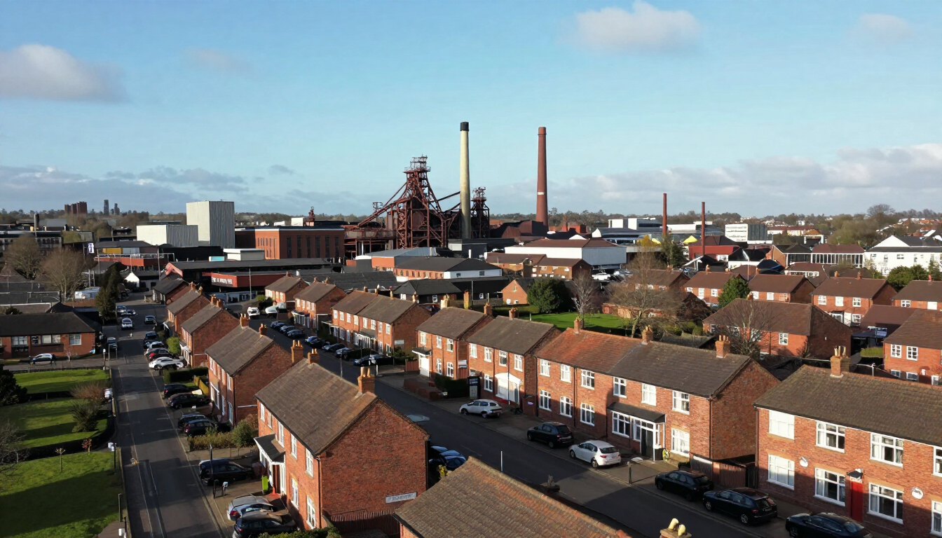 Aerial view of Scunthorpe highlighting local businesses that can benefit from a modern, professional