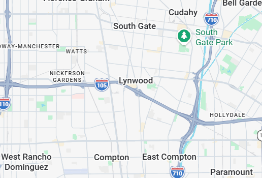 Map of Long Beach, California, with roads, neighborhoods, and nearby coastline.