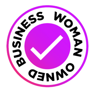 A circular logo with a gradient purple center, a white checkmark, and the text 