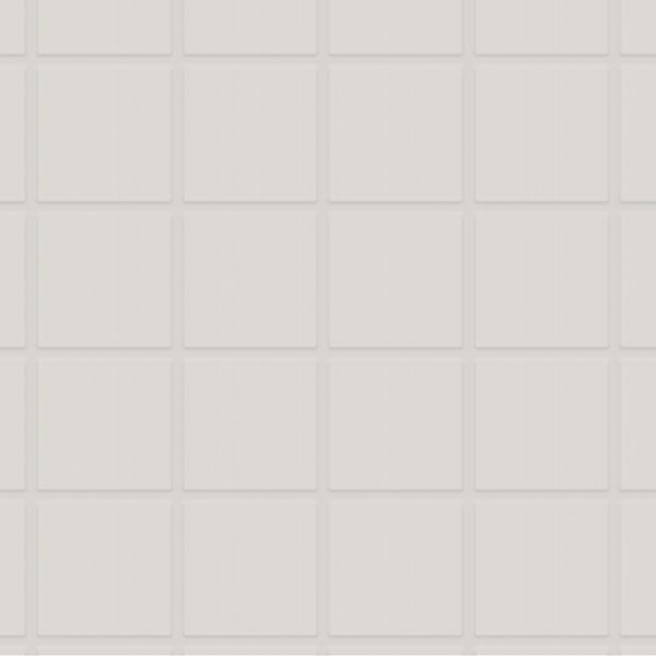 A repetitive pattern of white square tiles separated by thin, uniform gray grout lines.