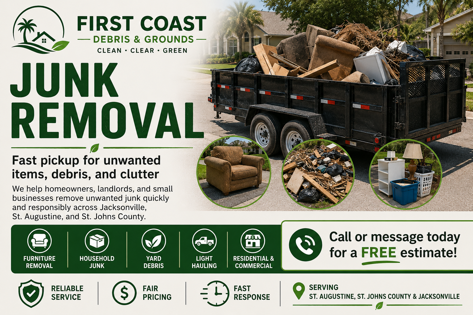 Junk removal in Jacksonville and St Augustine 