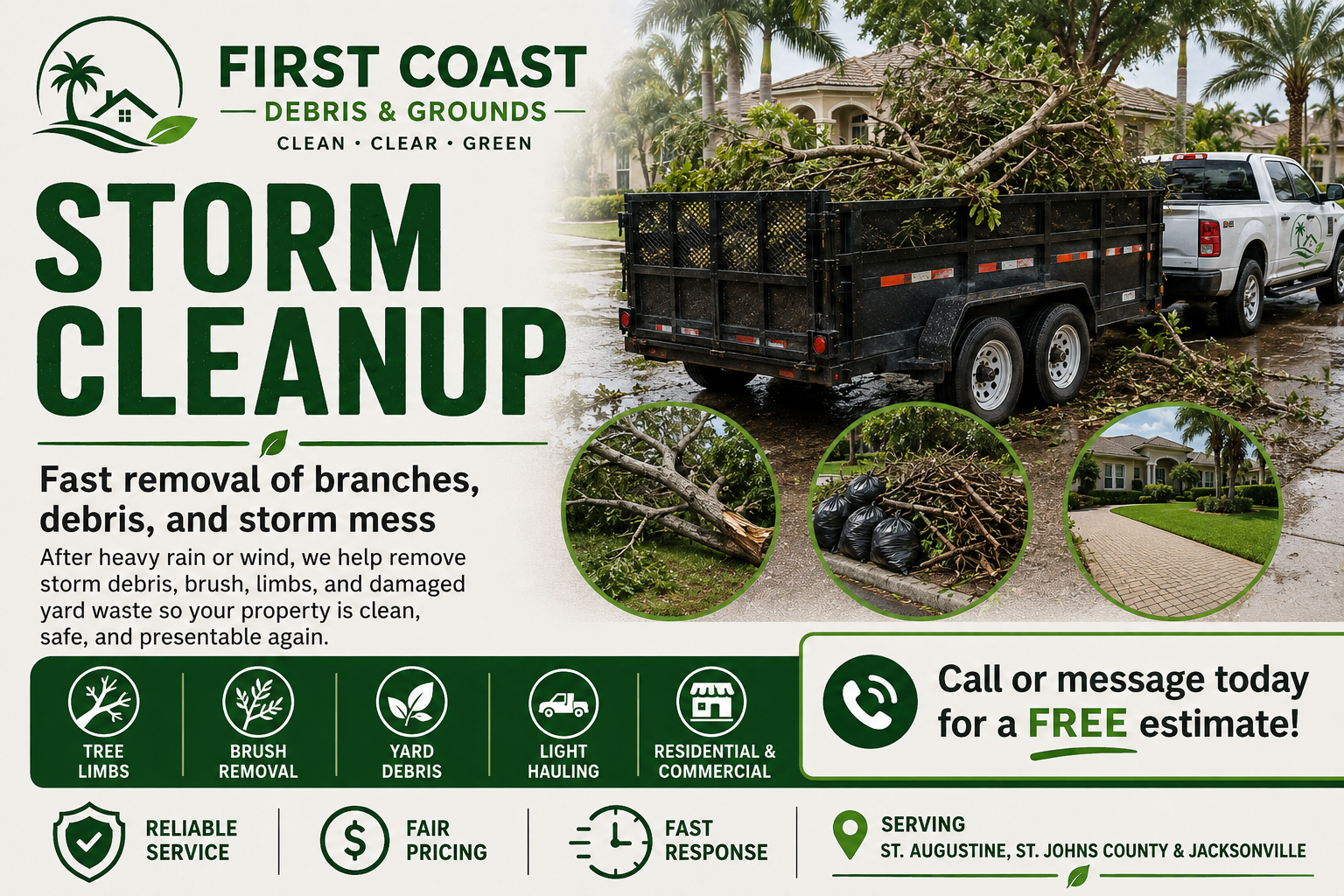 Storm cleanup in Jacksonville and St Augustine 