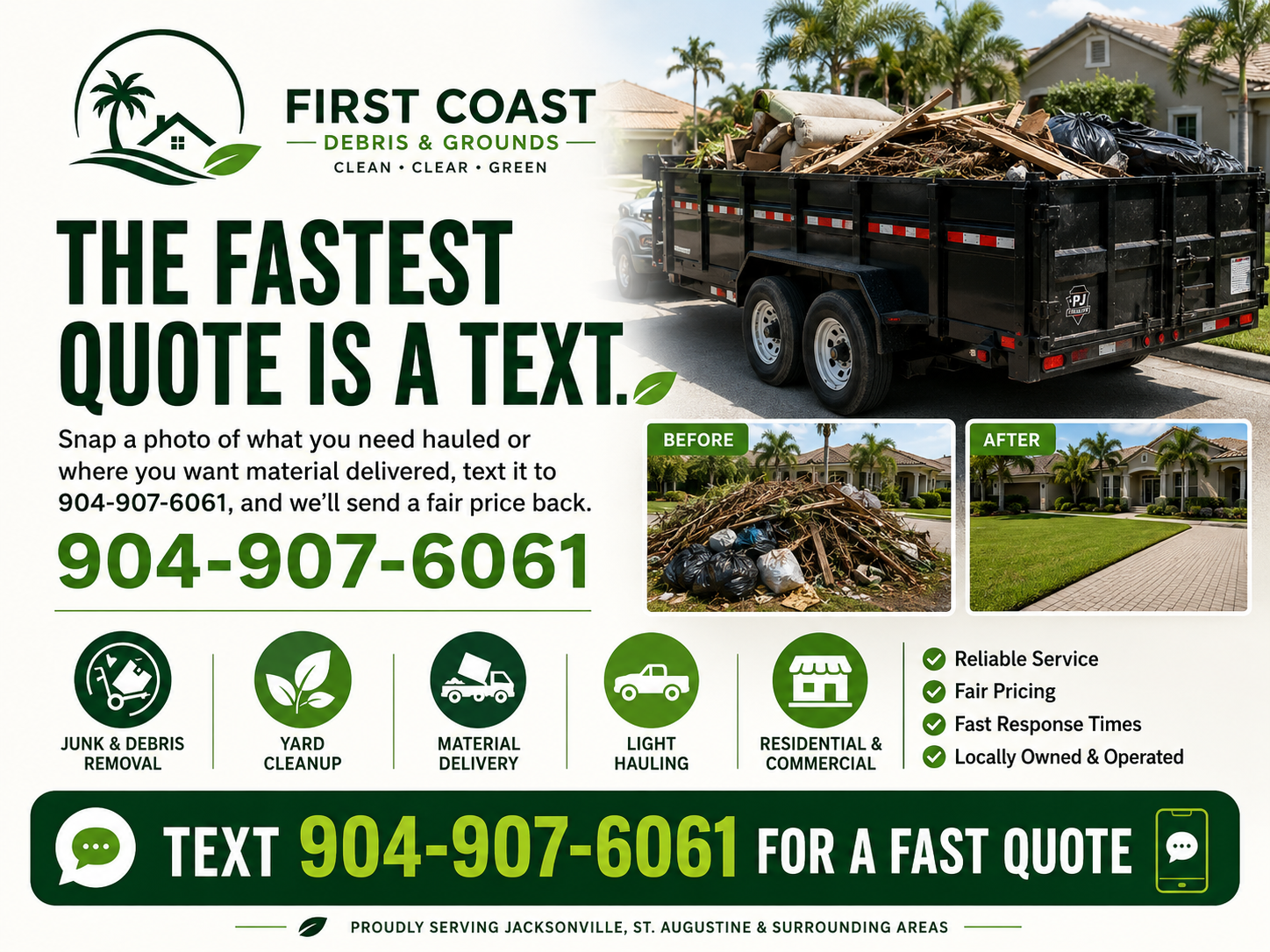 The fastest quote is a text for junk removal hauling and delivery The fastest quote is a text for junk removal hauling and delivery